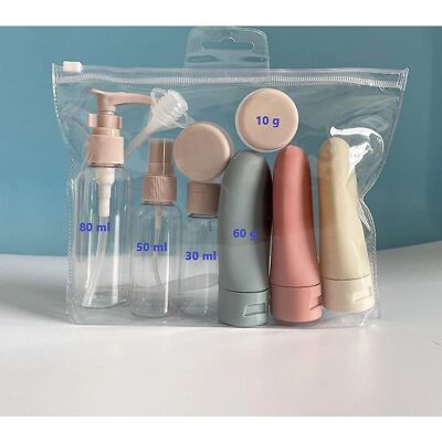 Ensemble de Bouteilles de Voyage INF - Anti-fuite, Sans BPA, Compact - Accessoires de Voyage - Publicité Ensemble de Bouteilles de Voyage INF - Anti-fuite, Sans BPA, Compact - Accessoires de Voyage - Publicité