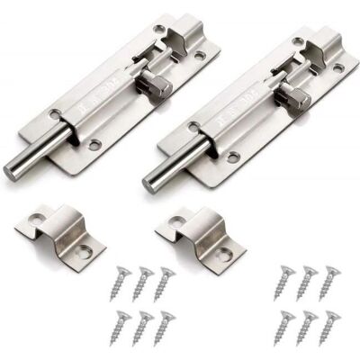 INF Marque INF Verrou de porte coulissant en acier inoxydable 2-Set 6 pouces INF Marque INF Verrou de porte coulissant en acier inoxydable 2-Set 6 pouces
