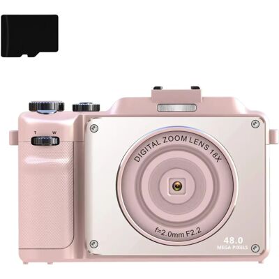 Appareil Photo Numérique INF 4K/48 MP/Zoom Numérique 18x/Autofocus - 32GB microSD Rose - Publicité Appareil Photo Numérique INF 4K/48 MP/Zoom Numérique 18x/Autofocus - 32GB microSD Rose - Publicité