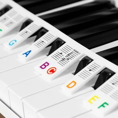 INF Merkki INF Irrotettavat piano- ja näppäimistöetiketit - 61 koskettimelle monivärinen INF Merkki INF Irrotettavat piano- ja näppäimistöetiketit - 61 koskettimelle monivärinen