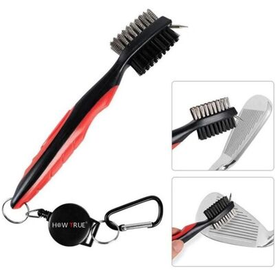 Brosse et Nettoyeur de Fairway INF - Brosse à Clubs, Rouge - Publicité Brosse et Nettoyeur de Fairway INF - Brosse à Clubs, Rouge - Publicité