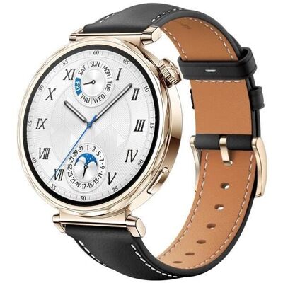 INF Nahkainen ranneke Huawei Watch GT5 - 18MM Musta + Kulta INF Nahkainen ranneke Huawei Watch GT5 - 18MM Musta + Kulta