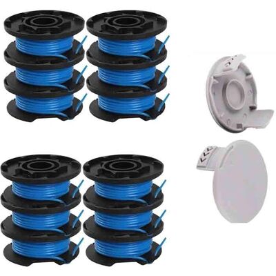 INF RYOBI Trimmer Ersatzspulen - Blaue Linie, 12er Pack + 2 Deckel INF RYOBI Trimmer Ersatzspulen - Blaue Linie, 12er Pack + 2 Deckel