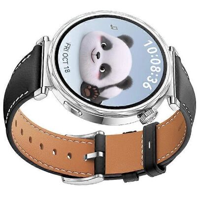 INF Nahkainen Ranneke Huawei Watch GT5 - 18MM Musta + Hopea INF Nahkainen Ranneke Huawei Watch GT5 - 18MM Musta + Hopea