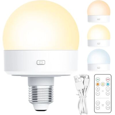 INF Genopladelig LED-lyspære - 3 Farvetemperaturer - Fjernbetjening INF Genopladelig LED-lyspære - 3 Farvetemperaturer - Fjernbetjening