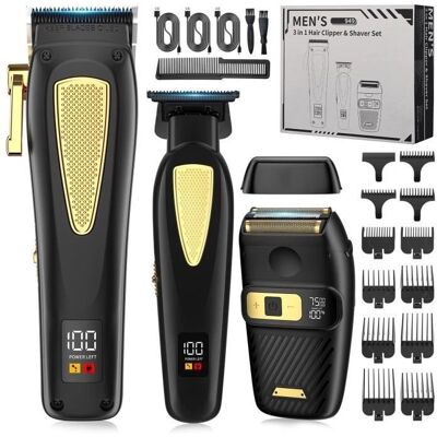 INF Professional Hiustenleikkuri - Musta, LCD, 3 nopeusasetukset, täydellinen hoitopaketti INF Professional Hiustenleikkuri - Musta, LCD, 3 nopeusasetukset, täydellinen hoitopaketti