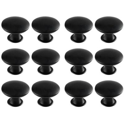 Poignée de Placard Noire INF - Boutons avec Vis 12-Pack - Publicité Poignée de Placard Noire INF - Boutons avec Vis 12-Pack - Publicité