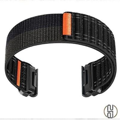 INF Nylon urrem - Sort + Lys grå - 22 mm - Urrem INF Nylon urrem - Sort + Lys grå - 22 mm - Urrem