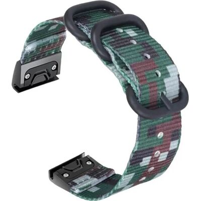 Garmin - Fenix 5X 6X - Nylon - Camouflage - Watch Strap Garmin - Fenix 5X 6X - Nylon - Camouflage - Watch Strap