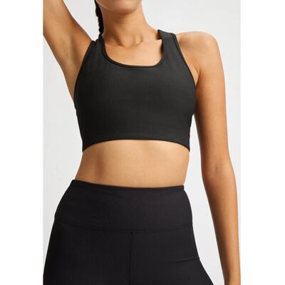 Röhnisch - Sports-BH Ribbed R - Svart - Medium Støtte Röhnisch - Sports-BH Ribbed R - Svart - Medium Støtte