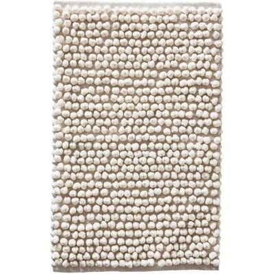 Jotex HILLS tapis de bain - Design à boules nouées, 80x120 cm - Blanc Jotex HILLS tapis de bain - Design à boules nouées, 80x120 cm - Blanc