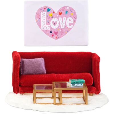 Lundby Zestaw do salonu czerwony Lundby Zestaw do salonu czerwony