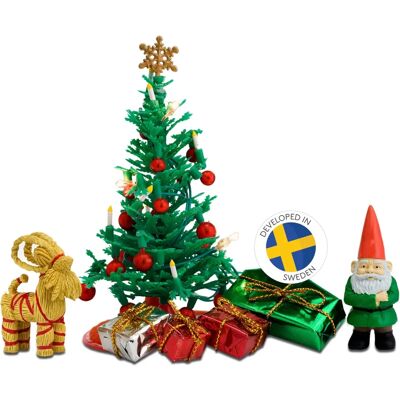 Lundby julehus tilbehør sett med belysning Lundby julehus tilbehør sett med belysning