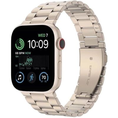 Caseonline Apple Watch SE 2022 40mm ruostumaton teräs - Starlight Caseonline Apple Watch SE 2022 40mm ruostumaton teräs - Starlight