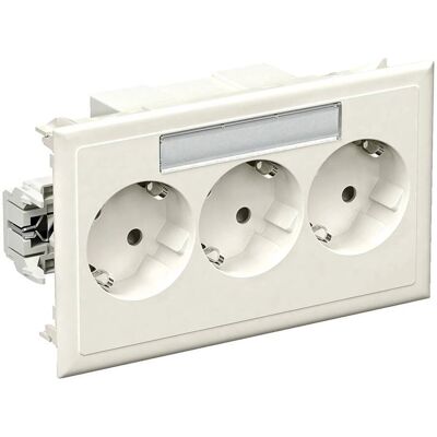 Schneider Electric SE 5940112 - 3-fach Steckdose mit Schriftfeld Schneider Electric SE 5940112 - 3-fach Steckdose mit Schriftfeld