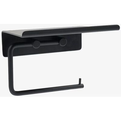Beslag Design Base Toalettpapirrullholder med hylle - Svart Beslag Design Base Toalettpapirrullholder med hylle - Svart