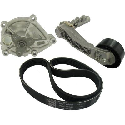 SKF Pompe à eau + Jeu de courroie trapézoïdale - Compatible avec Citroën, Skoda, VW, Peugeot, Seat, Audi, Bmw, Opel, Ds, Mini SKF Pompe à eau + Jeu de courroie trapézoïdale - Compatible avec Citroën, Skoda, VW, Peugeot, Seat, Audi, Bmw, Opel, Ds, Mini