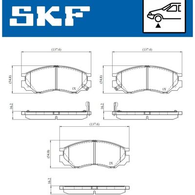 SKF VKBP 80859 A Σετ 4 τακακια φρεναρίσματος με δείκτη φθοράς - Σύστημα φρένων SKF VKBP 80859 A Σετ 4 τακακια φρεναρίσματος με δείκτη φθοράς - Σύστημα φρένων