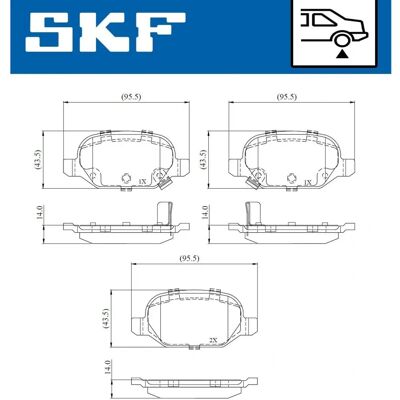 SKF VKBP 90808 A komplett bakbromsbeläggessats med slitagevarnare - Fiat Panda SKF VKBP 90808 A komplett bakbromsbeläggessats med slitagevarnare - Fiat Panda