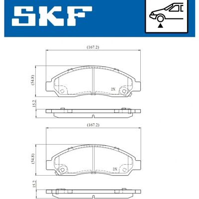 SKF VKBP 80810 A - Bromsbeläggssats med Slitageindikator för Isuzu, Chevrolet SKF VKBP 80810 A - Bromsbeläggssats med Slitageindikator för Isuzu, Chevrolet
