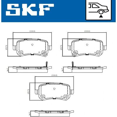 SKF VKBP 90890 A - Bromsbeläggssats för Fiat Freemont, Dodge, Chrysler SKF VKBP 90890 A - Bromsbeläggssats för Fiat Freemont, Dodge, Chrysler