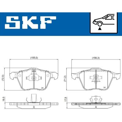 SKF Foraksel Bremseklosser Sett SKF Foraksel Bremseklosser Sett