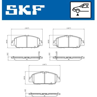 SKF VKBP 81098 A - Slitageindikator - Bromsbeläggningssats SKF VKBP 81098 A - Slitageindikator - Bromsbeläggningssats