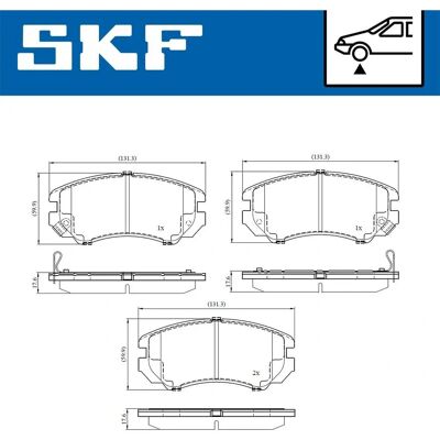 SKF VKBP 80830 A - Hyundai, Kia Sæt bremseklodser med slidindikator SKF VKBP 80830 A - Hyundai, Kia Sæt bremseklodser med slidindikator