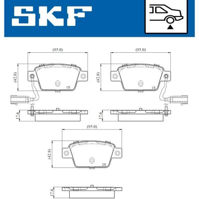 SKF VKBP 90767 E - Bremseskiveklossesett for Alfa Romeo, Fiat, Lancia, Chrysler SKF VKBP 90767 E - Bremseskiveklossesett for Alfa Romeo, Fiat, Lancia, Chrysler