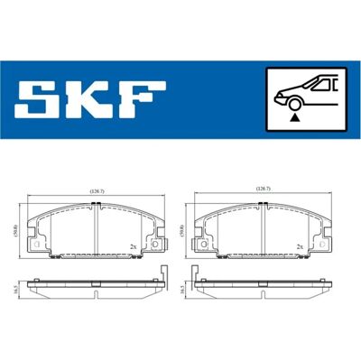SKF - VKBP80860A - Fram - Skivbromsbelägg SKF - VKBP80860A - Fram - Skivbromsbelägg