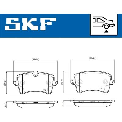 SKF VKBP 90793 E Bremseklodssæt med slidvarselsensor til Audi Porsche SKF VKBP 90793 E Bremseklodssæt med slidvarselsensor til Audi Porsche