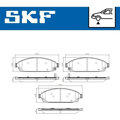 SKF VKBP 81110 A Bromsbeläggningssats - Framhjul, Slitagevarnare SKF VKBP 81110 A Bromsbeläggningssats - Framhjul, Slitagevarnare