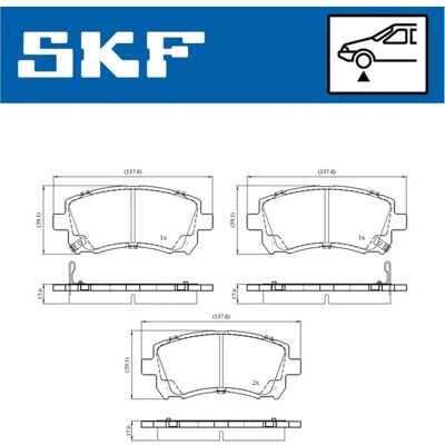 SKF - VKBP80892A - 4 klossar - 17 mm tjocklek - Bremsskivor set SKF - VKBP80892A - 4 klossar - 17 mm tjocklek - Bremsskivor set