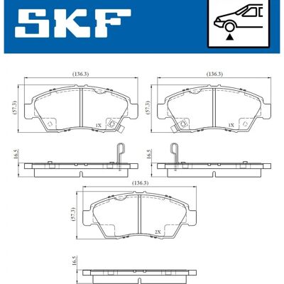 SKF VKBP 80886 A Bromsbeläggssats - Skivbroms, Slitagevarnare, Honda SKF VKBP 80886 A Bromsbeläggssats - Skivbroms, Slitagevarnare, Honda