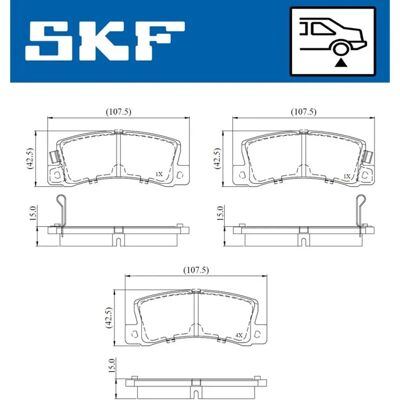 SKF - Bakre - 4 Bromsbelägg - Brake pad set SKF - Bakre - 4 Bromsbelägg - Brake pad set