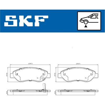 Skf 80819 A - Bromsbeläggssats för Opel Corsa V Skf 80819 A - Bromsbeläggssats för Opel Corsa V