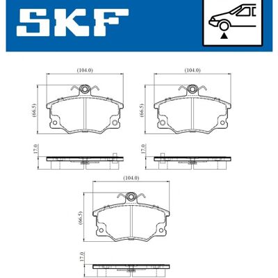SKF Bremsbelagsett med Slitasjevarsler SKF Bremsbelagsett med Slitasjevarsler