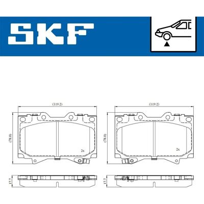 SKF VKBP 80904 A - Σετ τακάκια φρένων για Toyota, Lexus SKF VKBP 80904 A - Σετ τακάκια φρένων για Toyota, Lexus