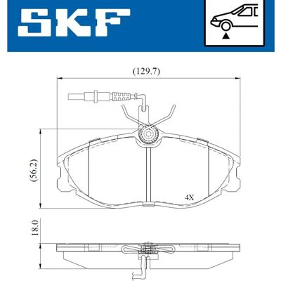 SKF 80770 Sett med bremseklosser for Citroën Xsara, Peugeot 306 - Front SKF 80770 Sett med bremseklosser for Citroën Xsara, Peugeot 306 - Front