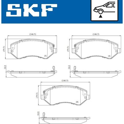SKF VKBP 81078 A Främre bromsbeläggningssats - Bromssystem SKF VKBP 81078 A Främre bromsbeläggningssats - Bromssystem