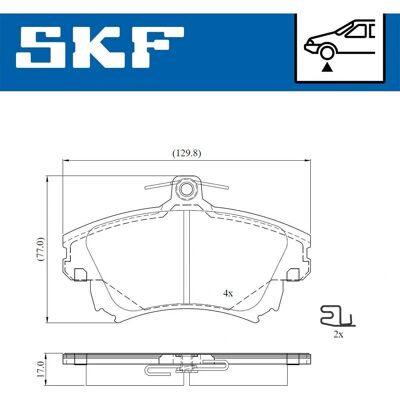 SKF VKBP 80900 A Slitageindikator - Bromsbeläggssats för Mitsubishi Colt, Smart Forfour SKF VKBP 80900 A Slitageindikator - Bromsbeläggssats för Mitsubishi Colt, Smart Forfour