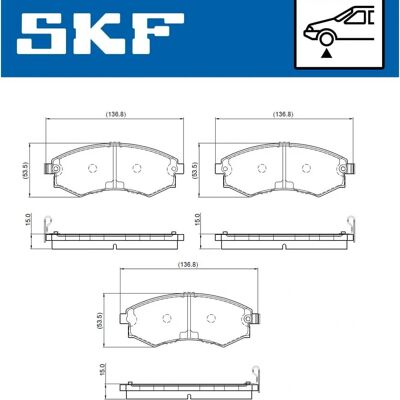 SKF Rexton, Korando, Musso - Främre bromsbeläggsats SKF Rexton, Korando, Musso - Främre bromsbeläggsats