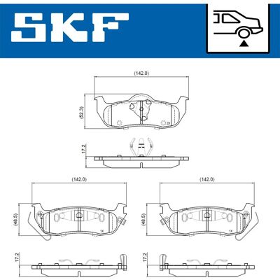 SKF - BPNI2007 - Rear - 4st - bromsbeläggset SKF - BPNI2007 - Rear - 4st - bromsbeläggset