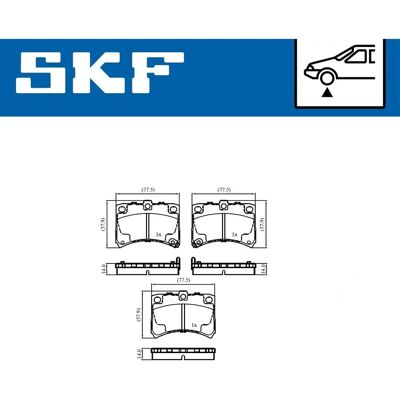 SKF VKBP 81125 A Bromsbeläggssats med slitagevarnare för DAIHATSU SKF VKBP 81125 A Bromsbeläggssats med slitagevarnare för DAIHATSU