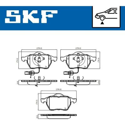 SKF VKBP 80749 E - Σετ δισκόφρενων μπροστινών τακακιών για Audi, VW, Ford, Seat, Škoda SKF VKBP 80749 E - Σετ δισκόφρενων μπροστινών τακακιών για Audi, VW, Ford, Seat, Škoda