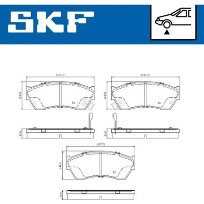 SKF VKBP 80882 A - Brake Pads Set with Wear Indicator - Front - Suzuki Subaru Tata SKF VKBP 80882 A - Brake Pads Set with Wear Indicator - Front - Suzuki Subaru Tata