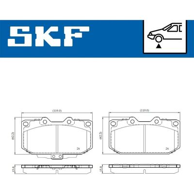 SKF VKBP 81130 Bromsbeläggningssats - Främre SKF VKBP 81130 Bromsbeläggningssats - Främre