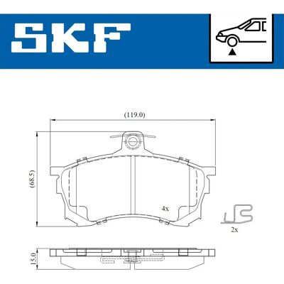 SKF VKBP 80780 E - Bremseklodssæt til Audi SKF VKBP 80780 E - Bremseklodssæt til Audi