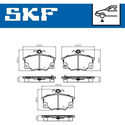 SKF fram-bromsbeläggessats med slitagevarnare för Alfa Romeo SKF fram-bromsbeläggessats med slitagevarnare för Alfa Romeo