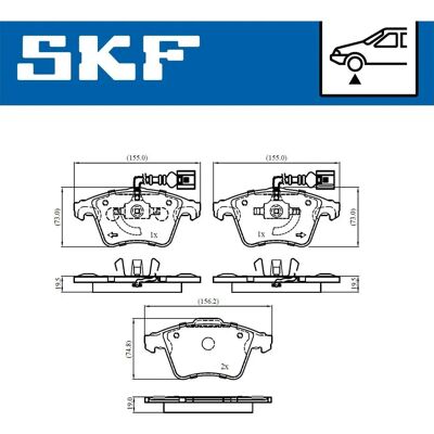 SKF VKBP 81041 E - Forreste bremseklodser til Volkswagen SKF VKBP 81041 E - Forreste bremseklodser til Volkswagen